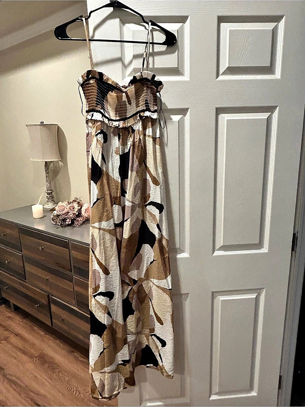 Abstract Print romper in Brown & White Like New
